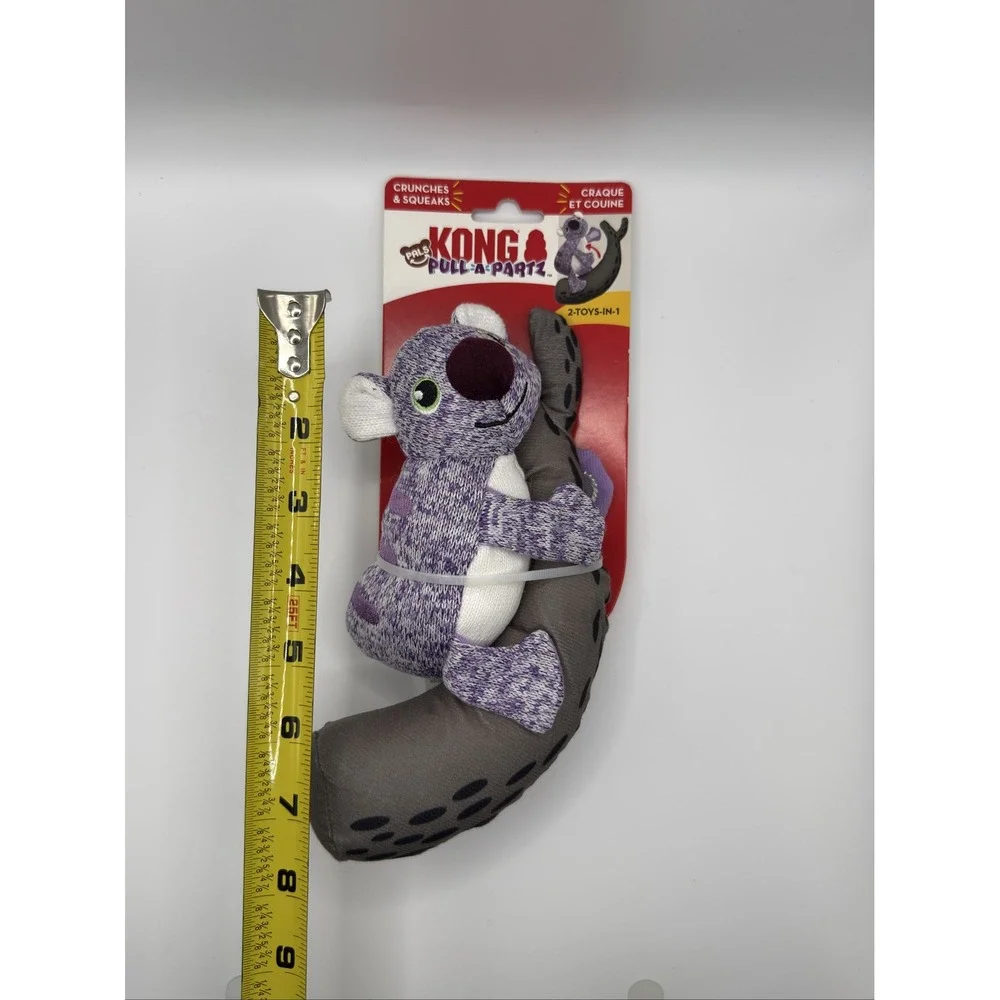 KONG Pull-a-Partz Pals Koala Small Dog Toy Squeaker Crinkle Fabric